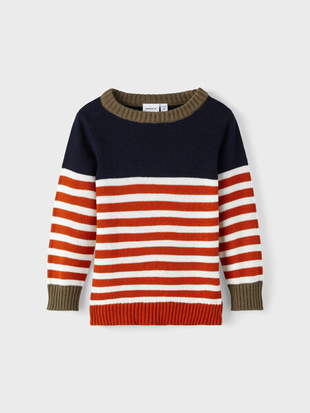 Name it STRIPED KNITTED PULLOVER, Rooibos Tea, highres - 13207117_RooibosTea_003.jpg