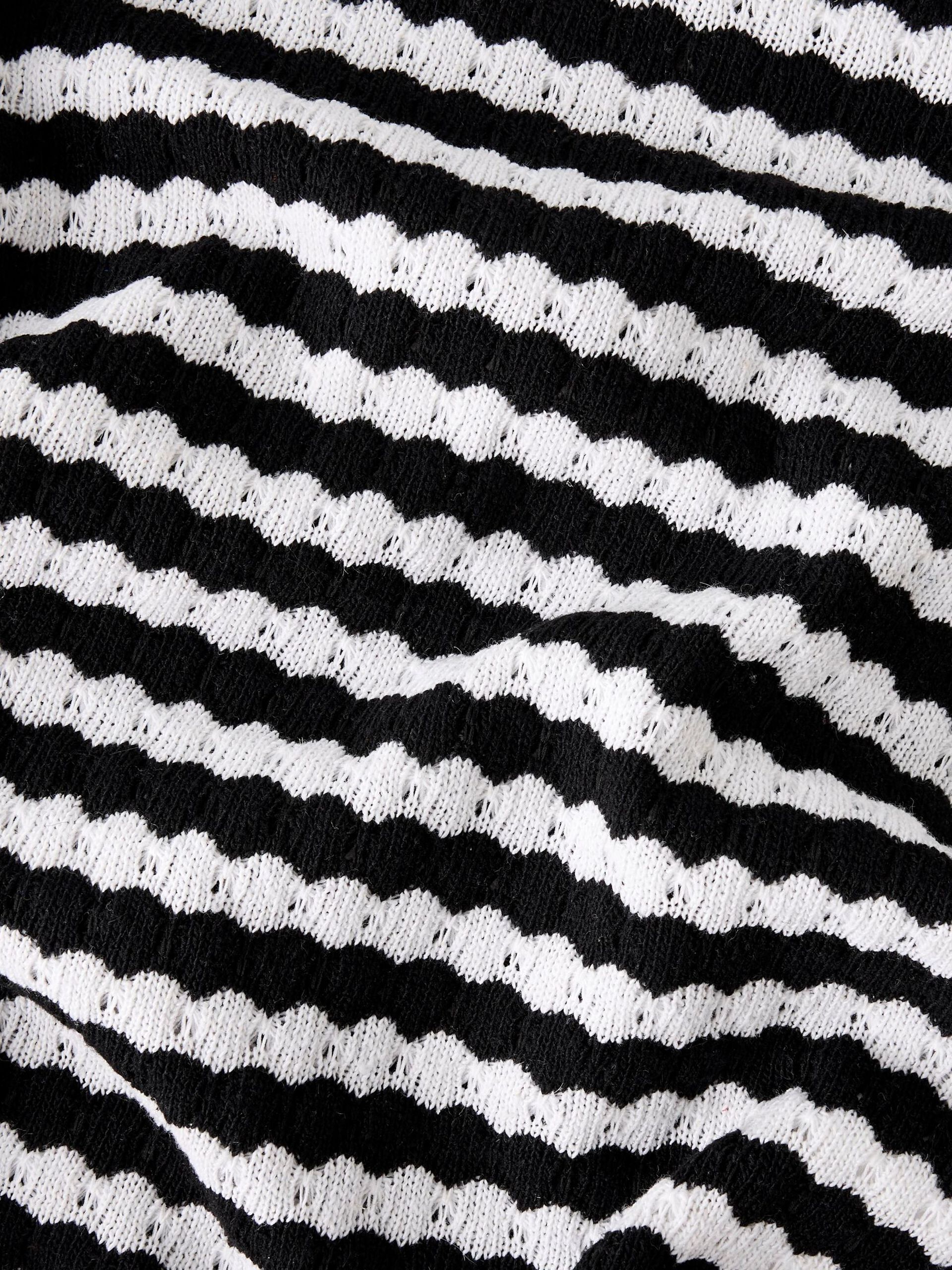 Carousel image - KNITTED STRIPE DRESS, Black | 4