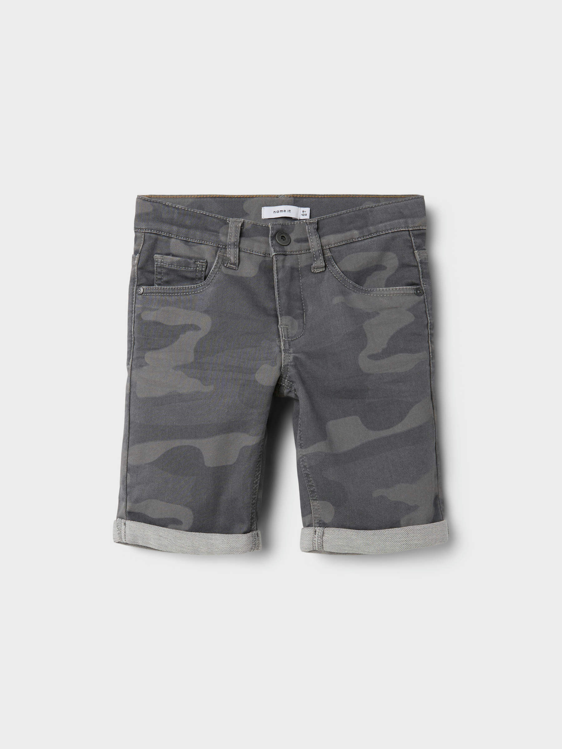 CAMO DENIM SHORTS (Grey) from name it 