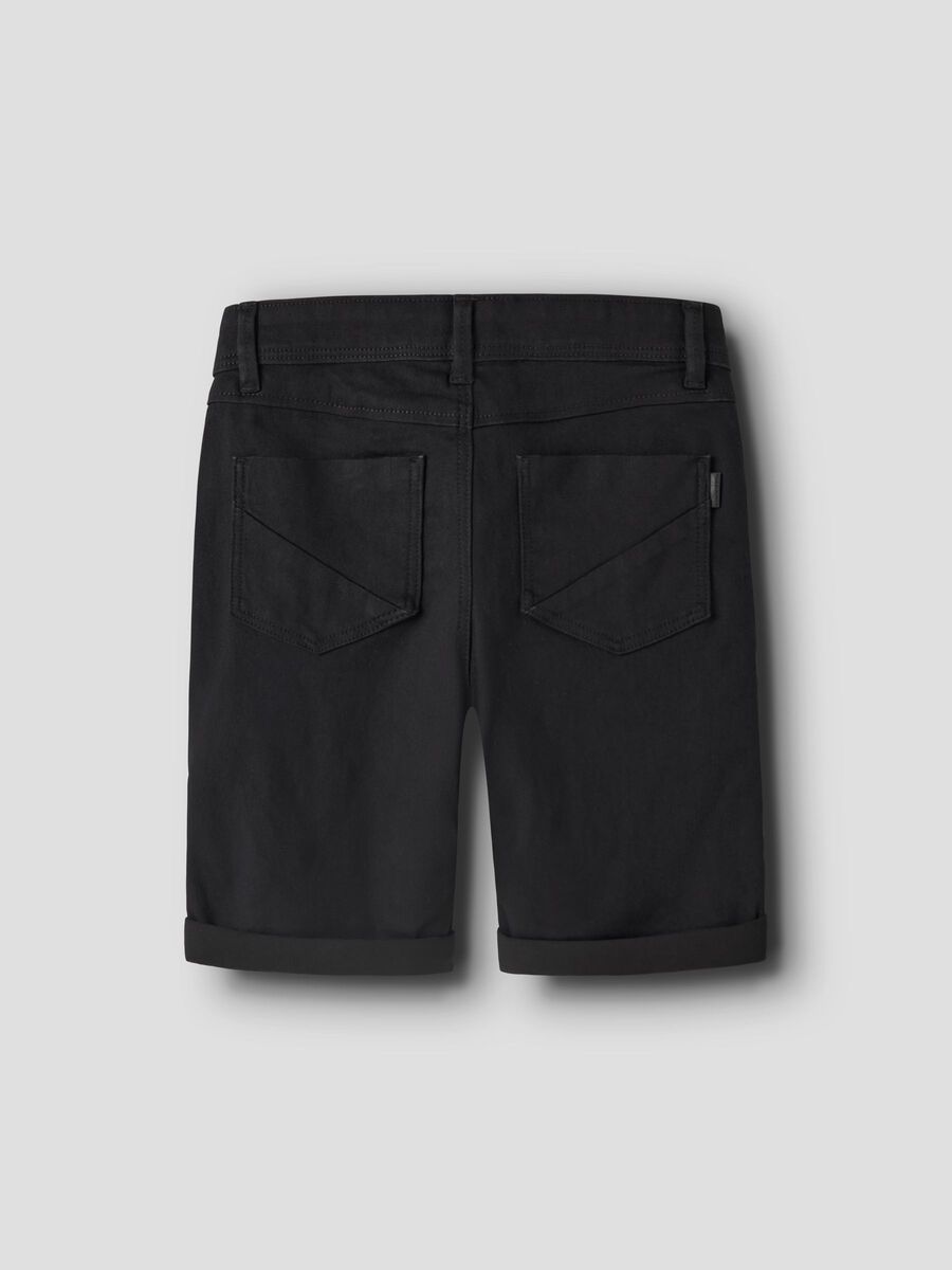 Carousel image - SLIM FIT LONG SHORTS, Black Denim | 4