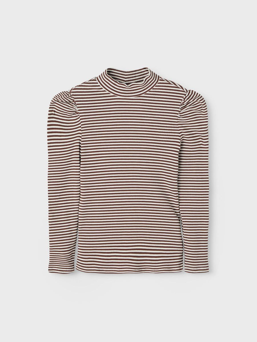 name it A RAYAS CUELLO CISNE CAMISETA, Chestnut, highres - 13193653_Chestnut_003.jpg