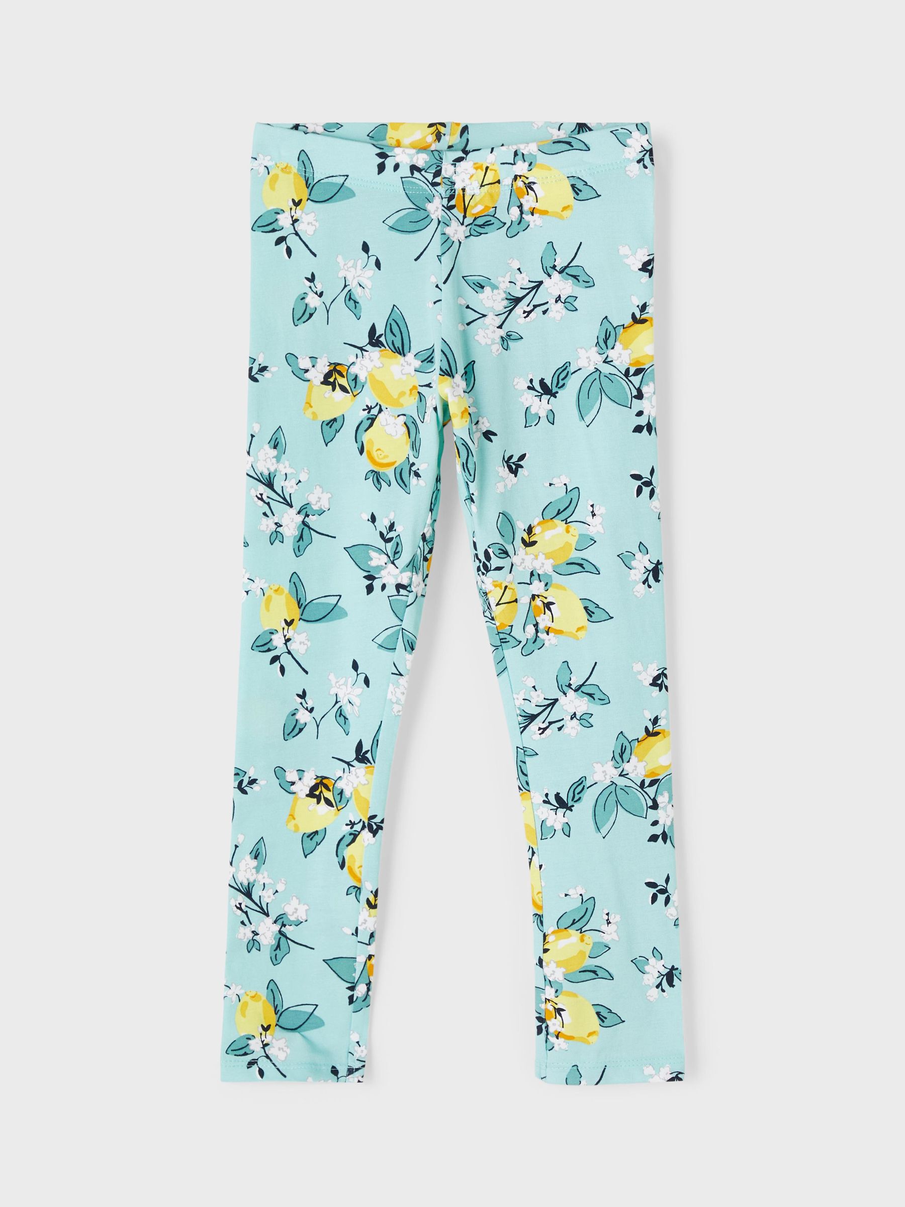 LEMON PRINT LEGGINGS (Green) from name 