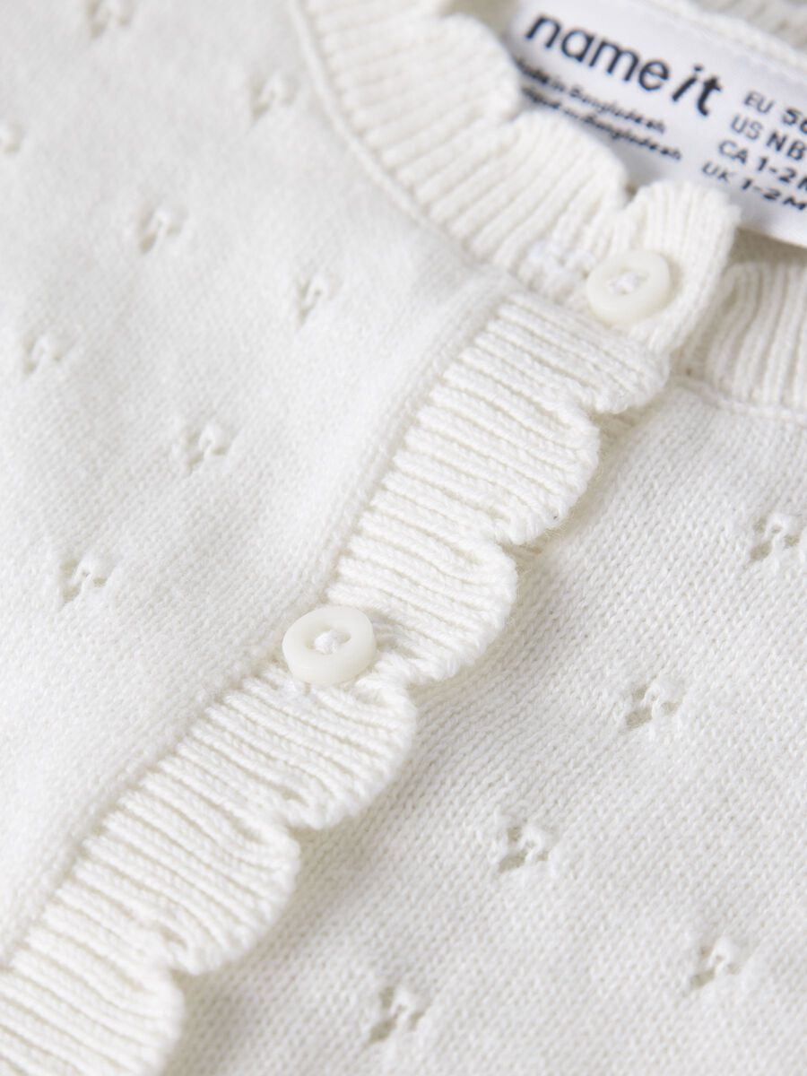 Carousel image 4 ORGANIC COTTON CARDIGAN, Cloud Dancer