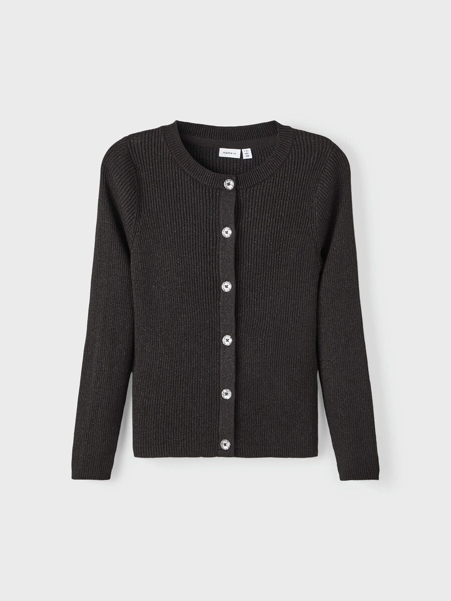 name it GLITTER KNITTED CARDIGAN, Black, highres - 13195602_Black_910636_003.jpg