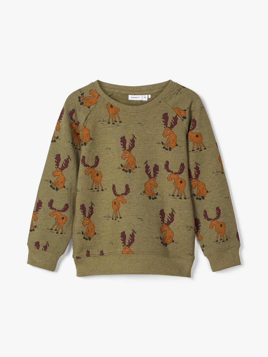 Name it MOOSE PRINT SWEATSHIRT, Ivy Green, highres - 13186584_IvyGreen_003.jpg