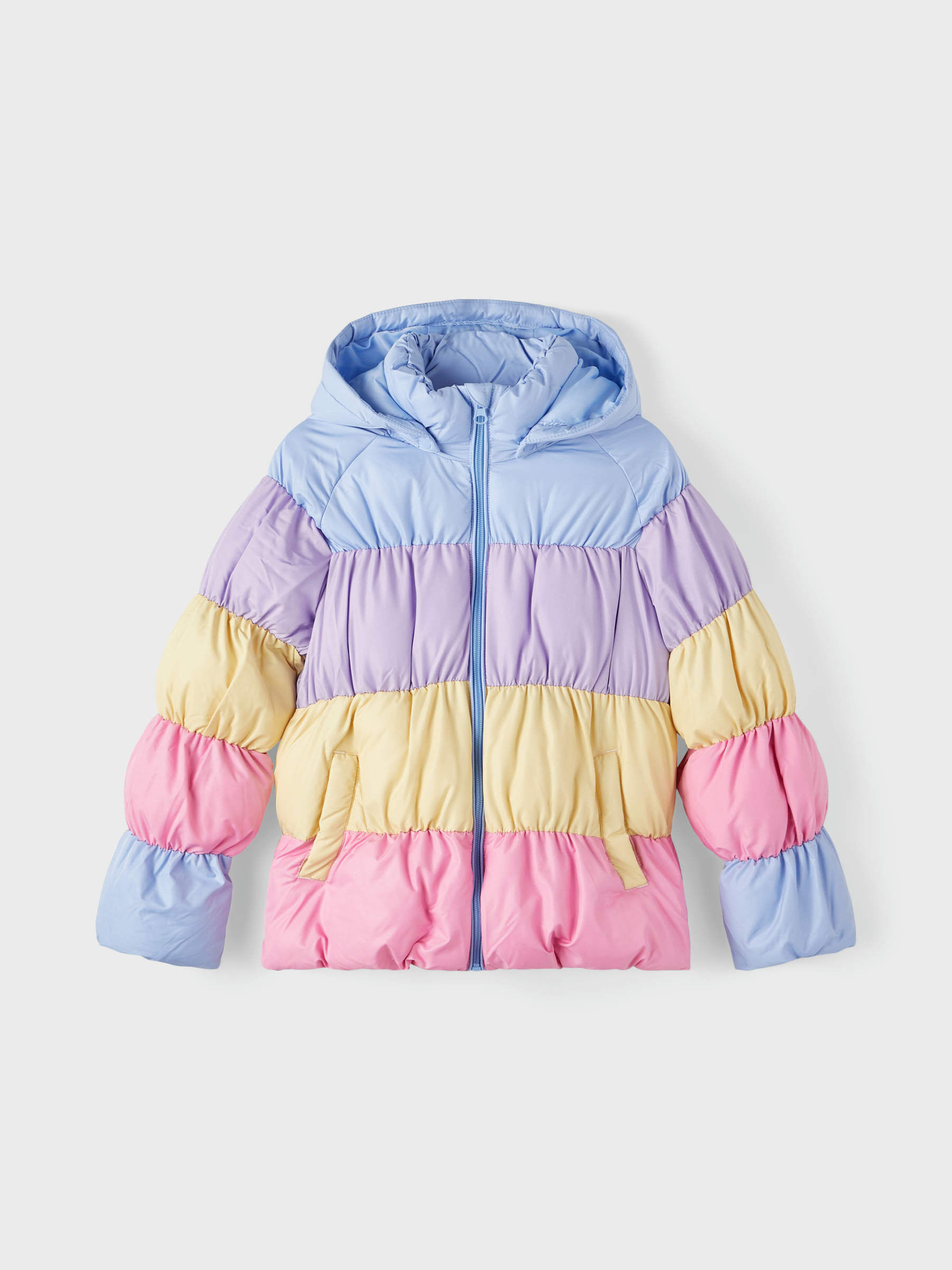 RAINBOW PUFFER JACKET (Brown) from name 