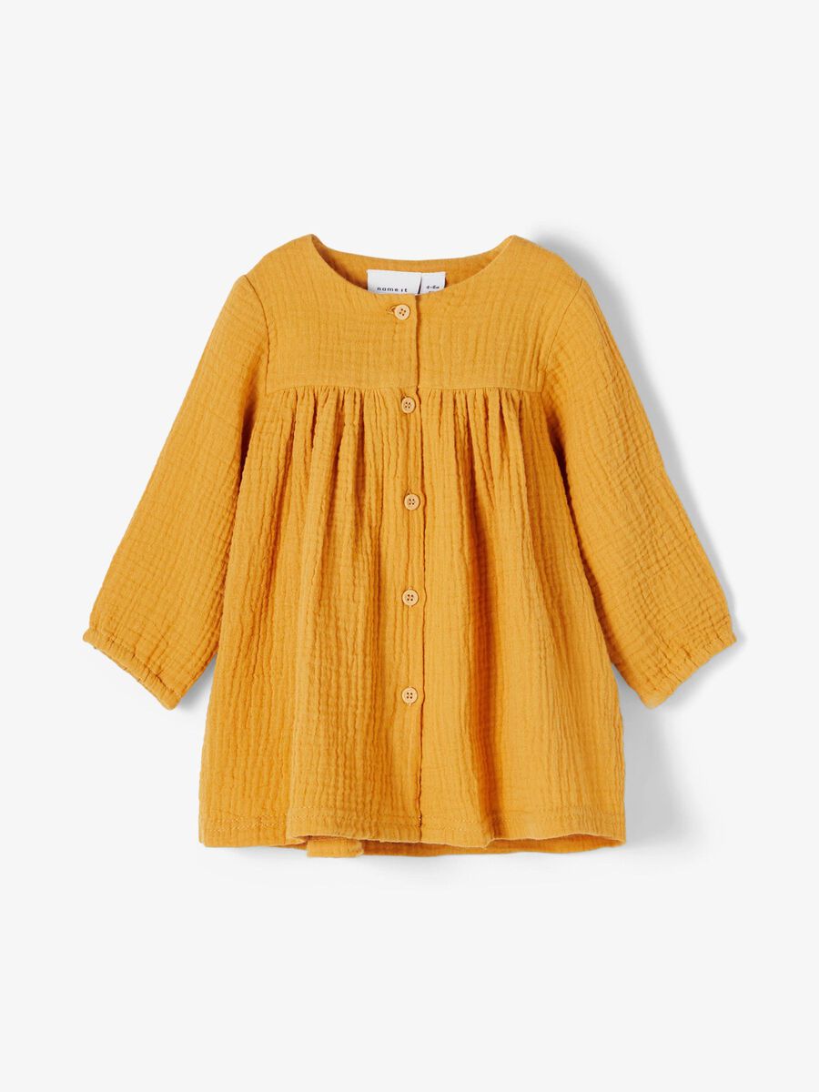 Name it ORGANIC COTTON CRINKLE DRESS, Spruce Yellow, highres - 13188454_SpruceYellow_003.jpg