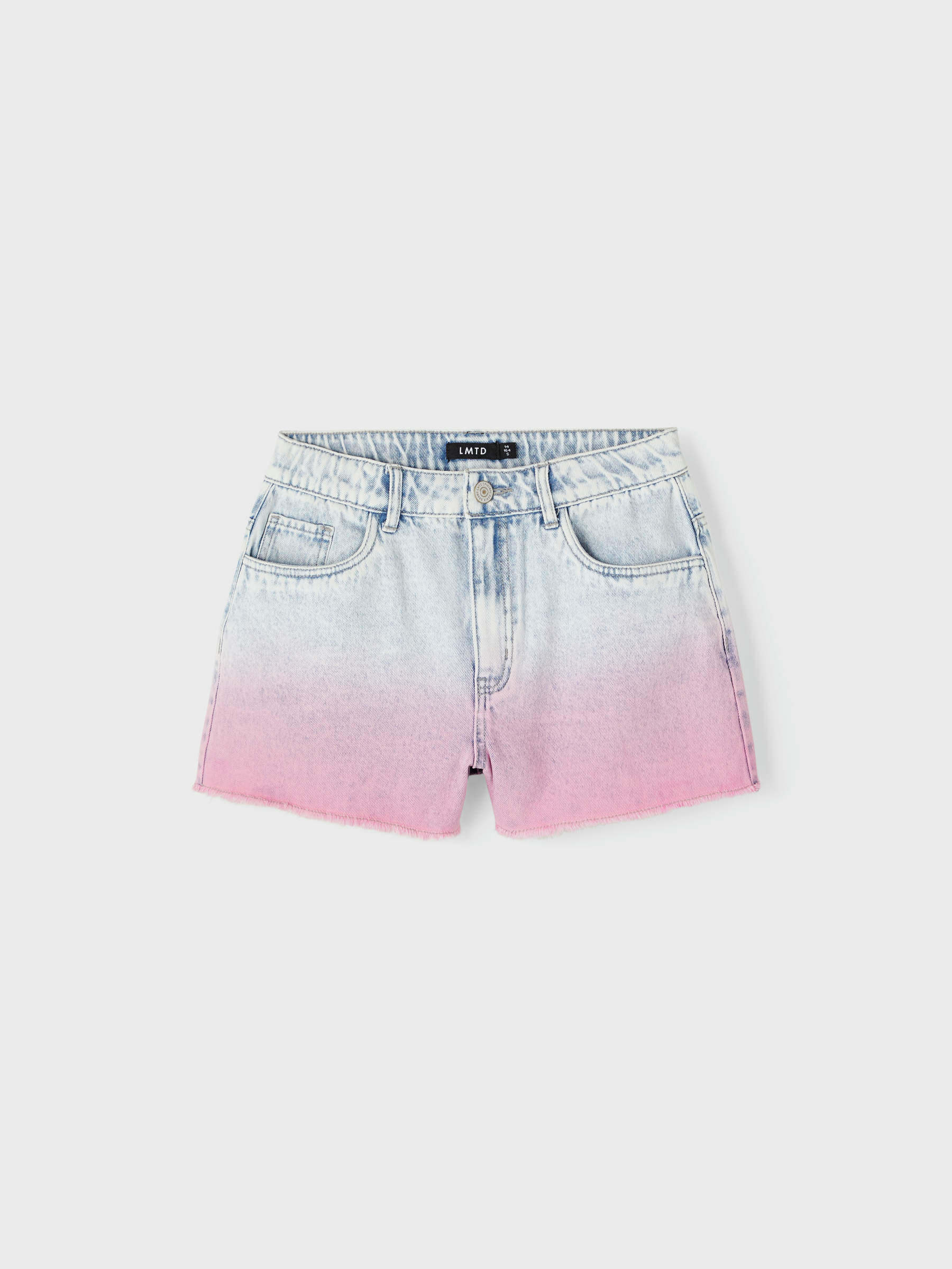 HIGH WAISTED MOM FIT DENIM SHORTS (Pink 