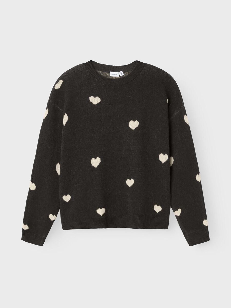 name it LONG SLEEVED KNITTED PULLOVER, Black, highres - 13235204_Black_003.jpg