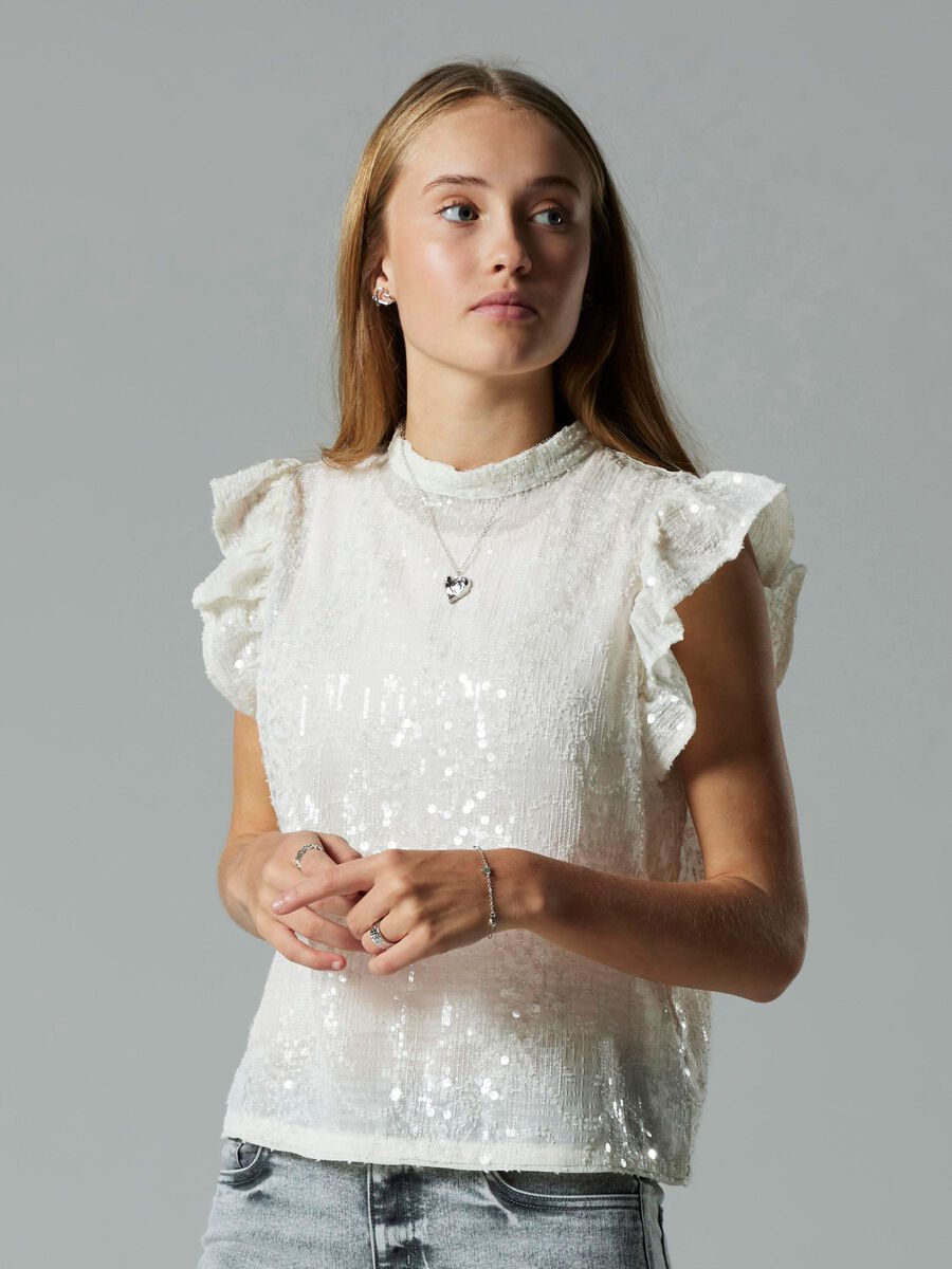 Product carousel image - SEQUINS SHIRT, White Alyssum | 2