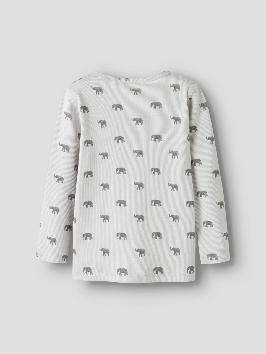 Carousel image 3 PRINT TOP MET LANGE MOUWEN, Glacier Gray