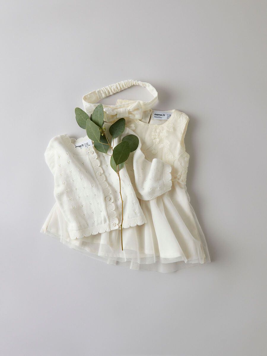 Product carousel image 1 ORGANIC COTTON CARDIGAN, Cloud Dancer
