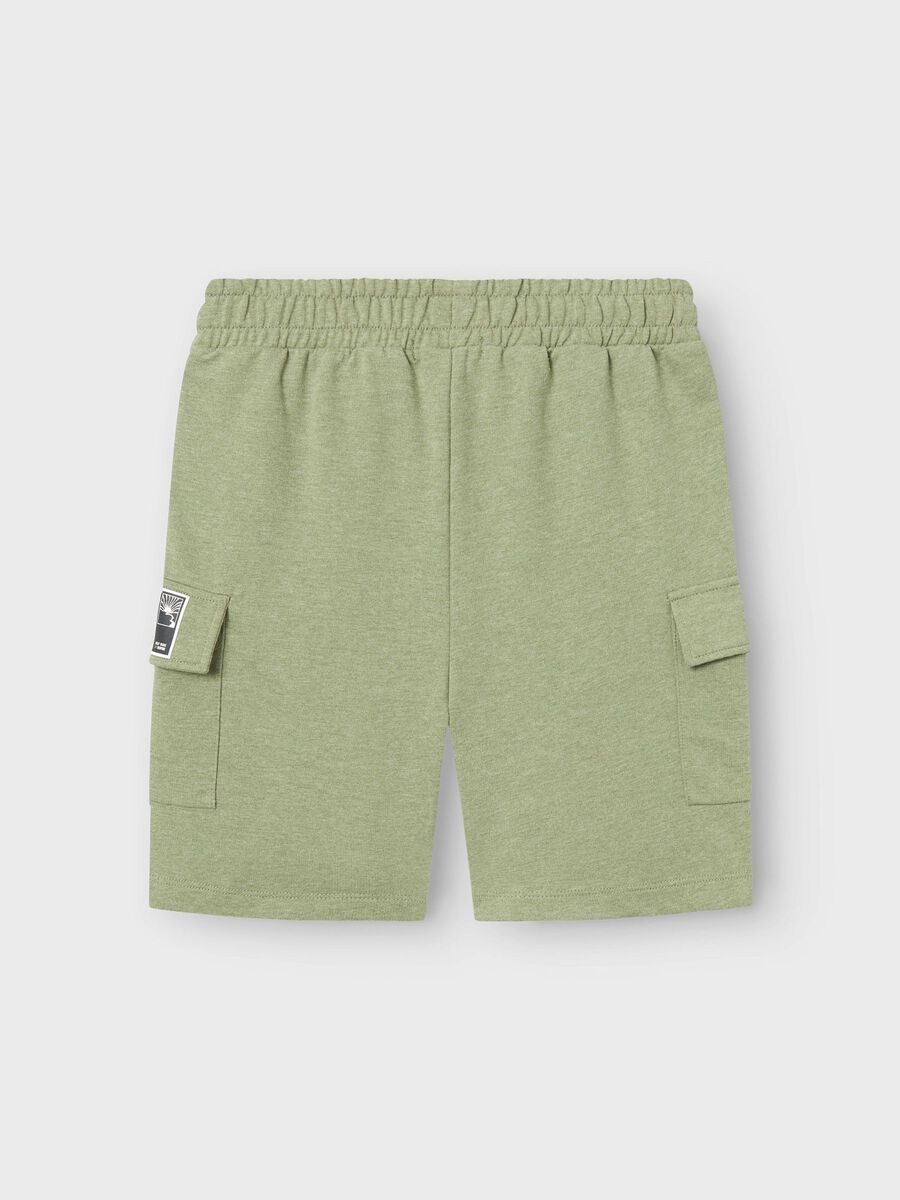 Carousel image - LOOSE FIT SWEAT SHORTS, Oil Green | 2