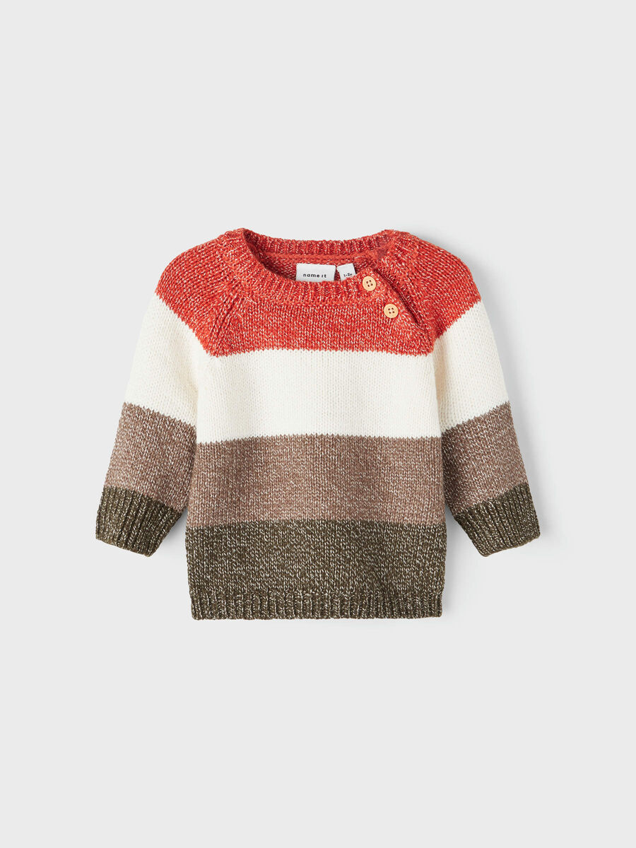 Name it COLOR BLOCK KNITTED PULLOVER, Rooibos Tea, highres - 13207104_RooibosTea_003.jpg
