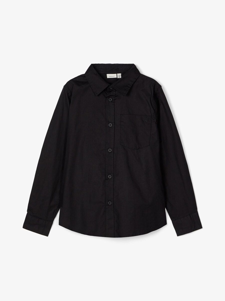 Name it ORGANIC COTTON CHESTPOCKET SHIRT, Black, highres - 13182873_Black_003.jpg