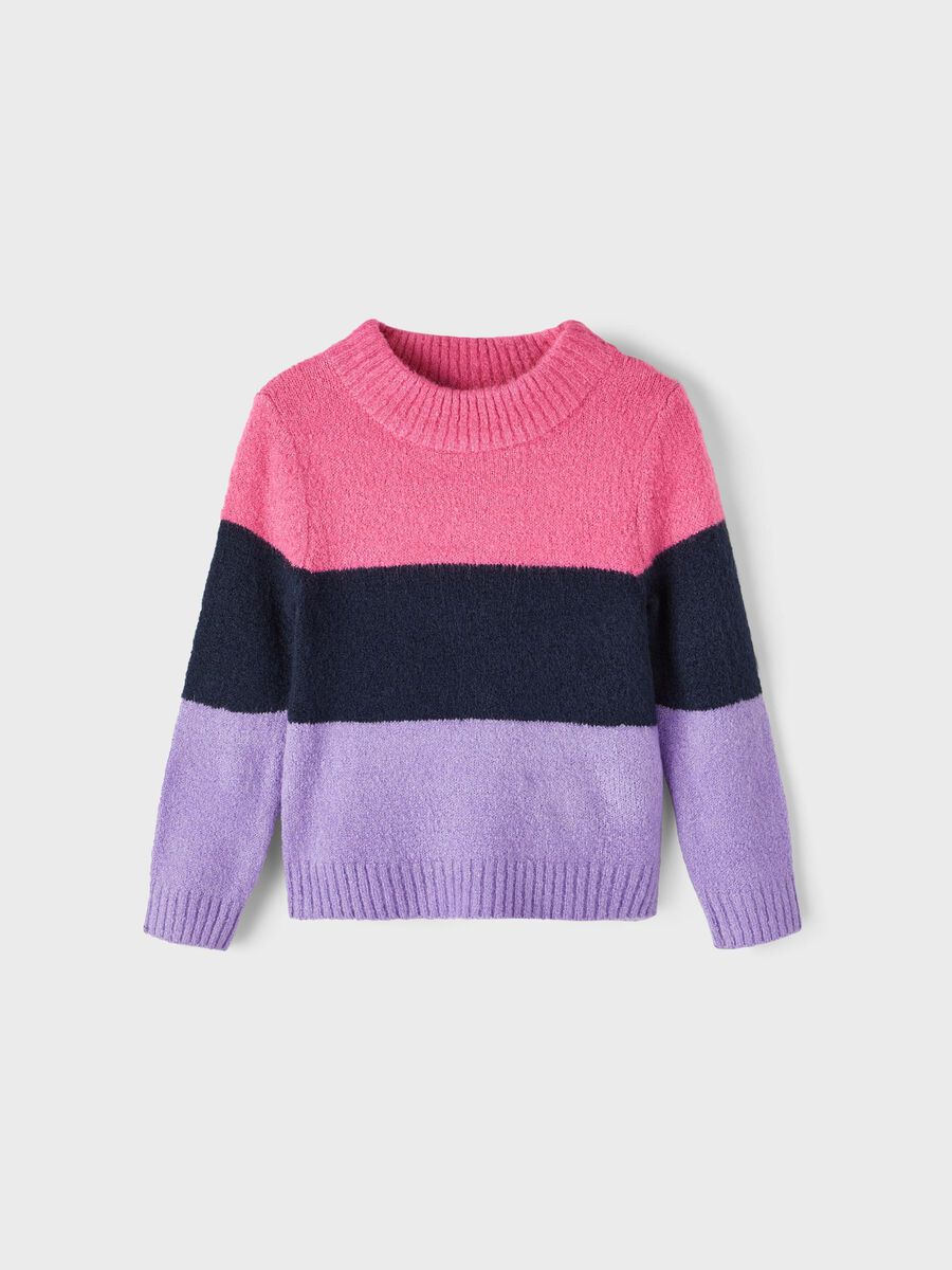 Name it COLOR BLOCK KNITTED PULLOVER, Ibis Rose, highres - 13211975_IbisRose_003.jpg