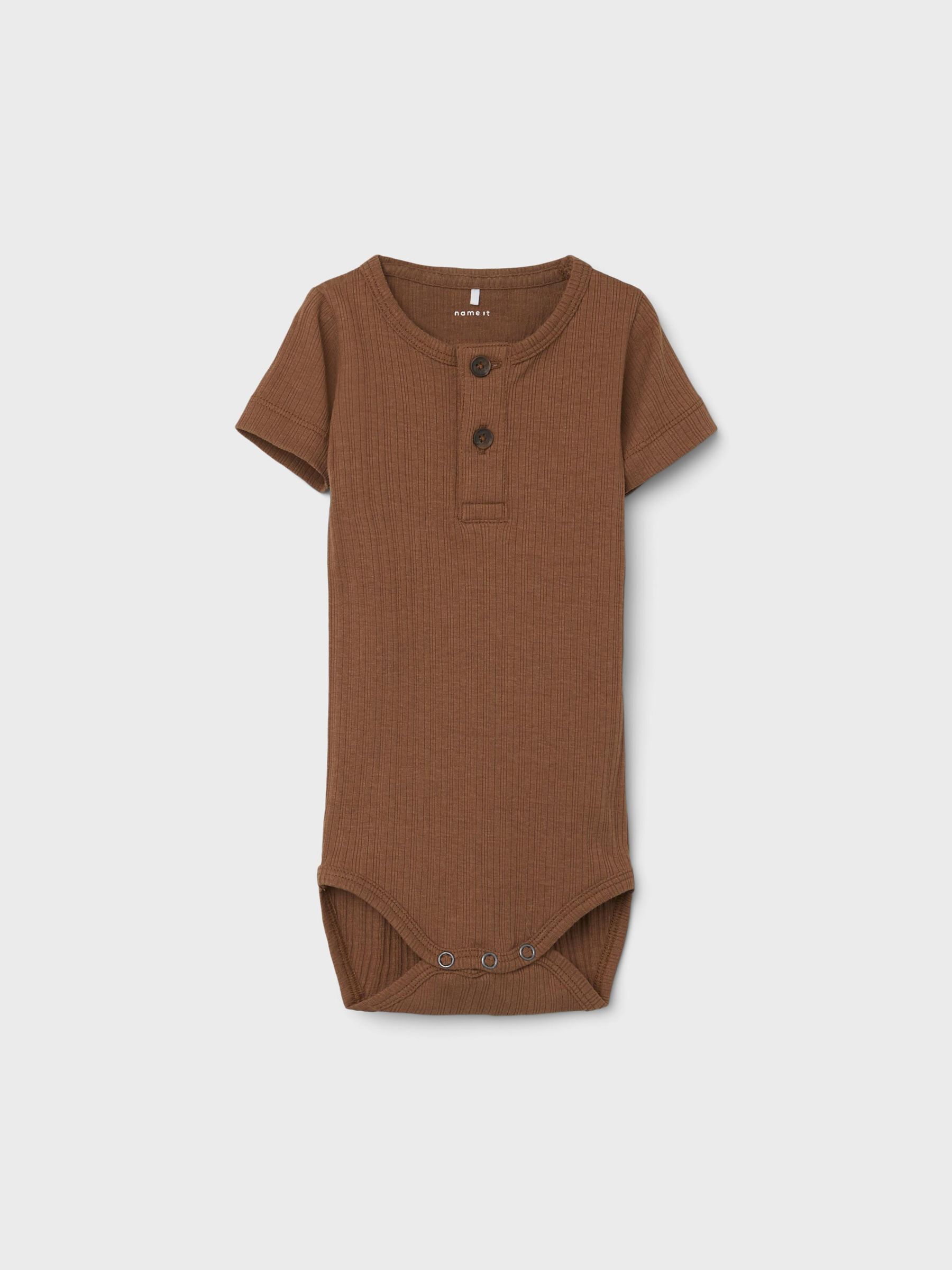 SHORT SLEEVED ROMPER (Brown) from NAME 