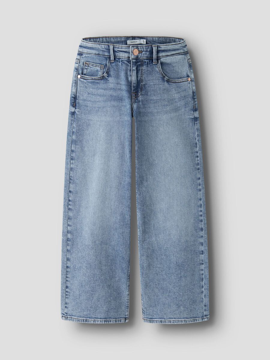 Product carousel image 2 EXTRA WIDE LEG JEANS, Medium Blue Denim