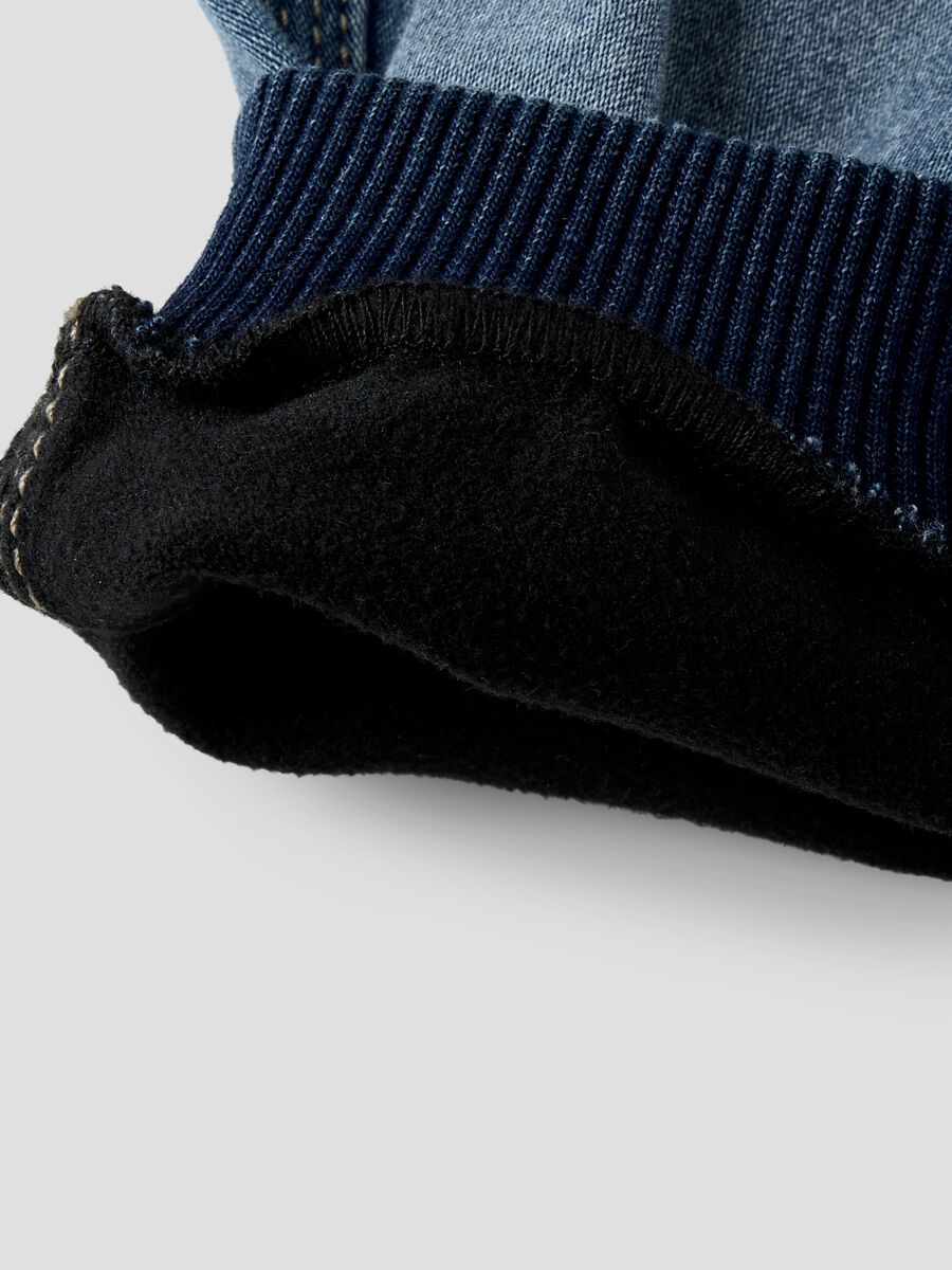 Product carousel image - BAGGY FIT FLEECE JEANS, Medium Blue Denim | 2