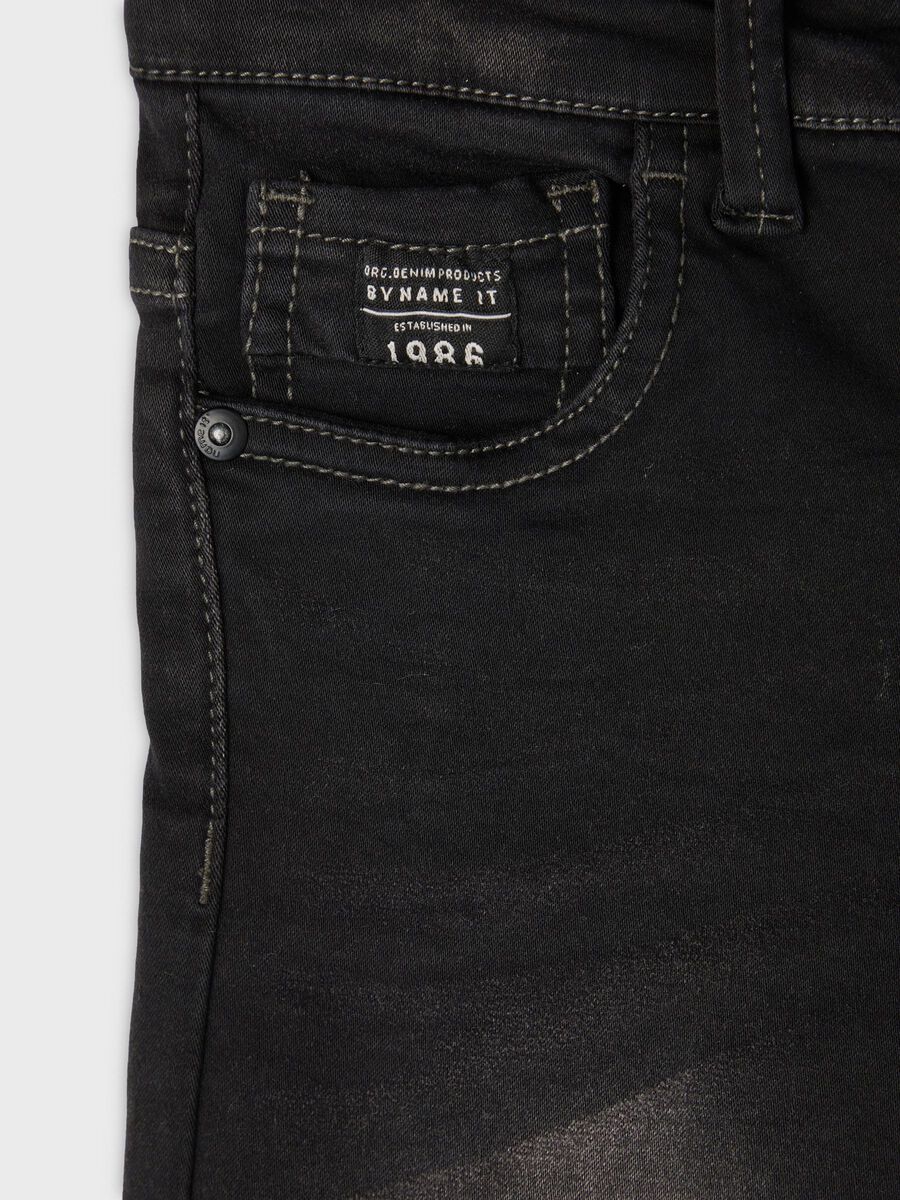 Carousel image 5 SLIM FIT DENIM SHORTS, Black Denim