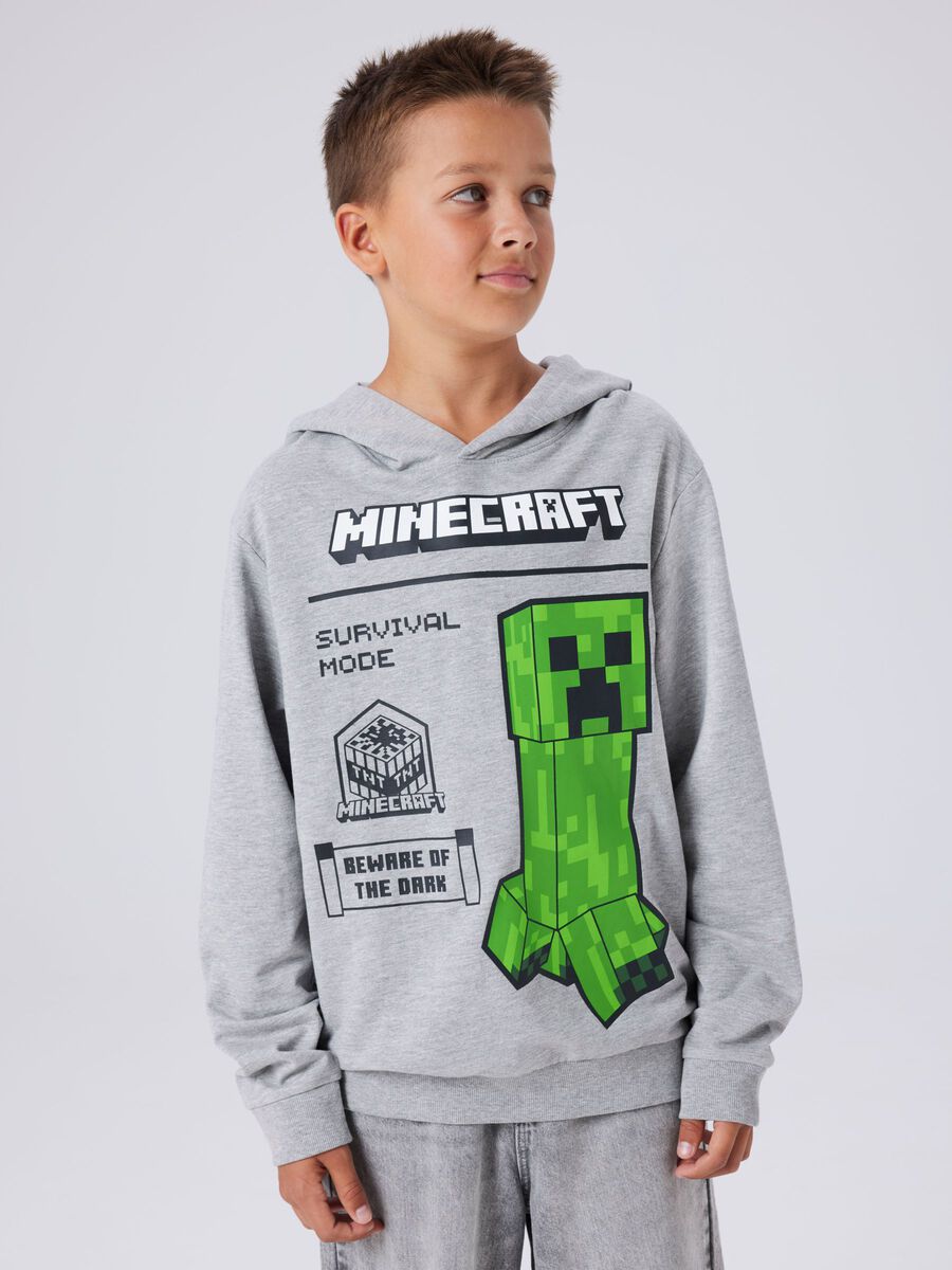 Product carousel image 1 MINECRAFT HOODIE SWEATSHIRT, Grey Melange