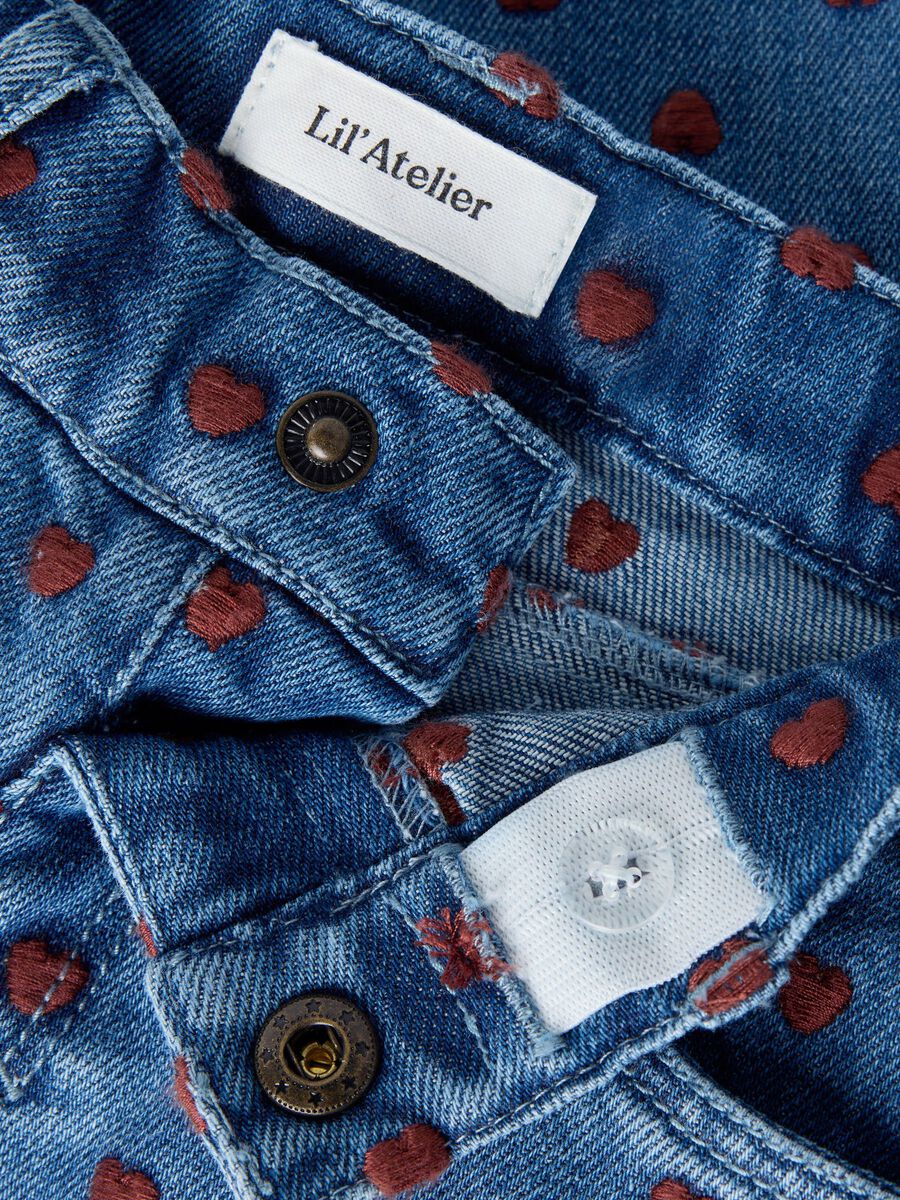Carousel image 5 EMBROIDERED  LOOSE FIT JEANS, Dark Blue Denim