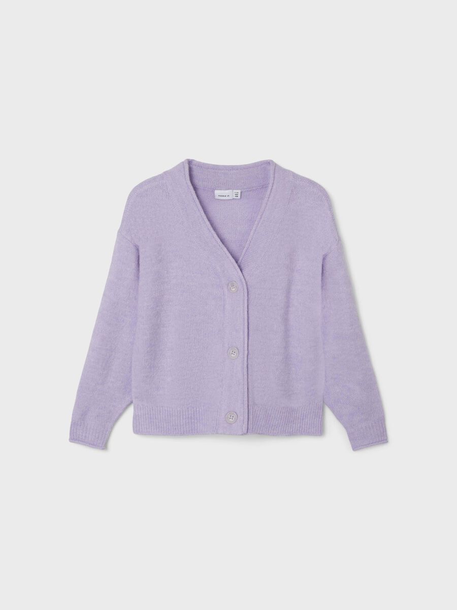 Name it LONG SLEEVED KNITTED CARDIGAN, Orchid Petal, highres - 13227341_OrchidPetal_003.jpg