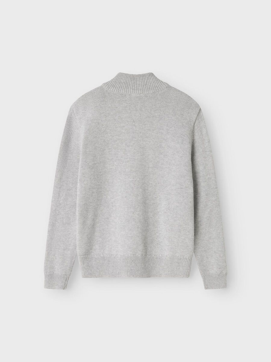 name it ORGANIC COTTON KNITTED PULLOVER, Light Grey Melange, highres - 13241504_LightGreyMelange_002.jpg