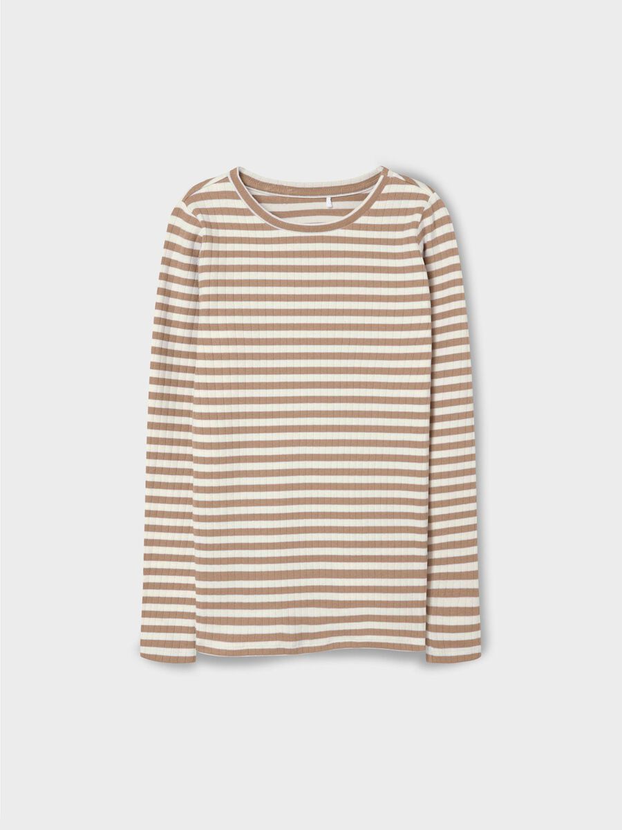 name it RIB KNIT T-SHIRT, Mocha Meringue, highres - 13221091_MochaMeringue_1101356_003.jpg