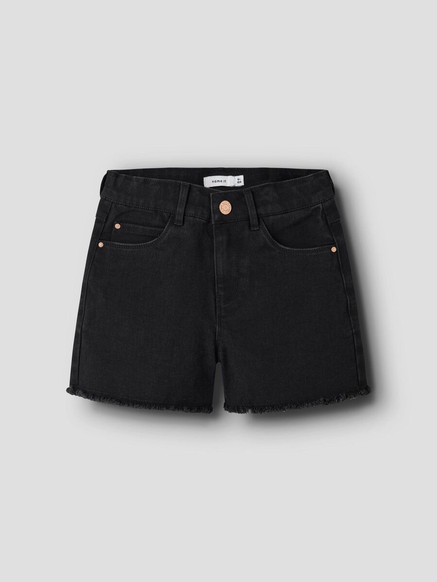 name it REGULAR FIT SHORTS, Black Denim, highres - 13197313_BlackDenim_003.jpg