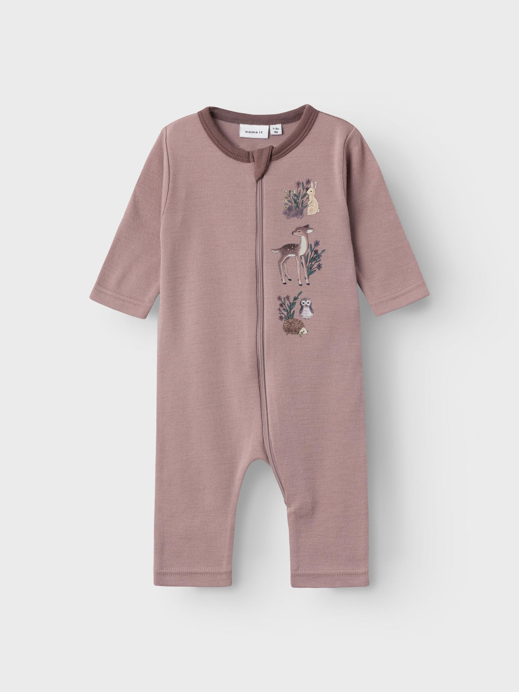 MERINO WOOL ONE PIECE SUIT Baby Girls Brown NAME IT Ireland