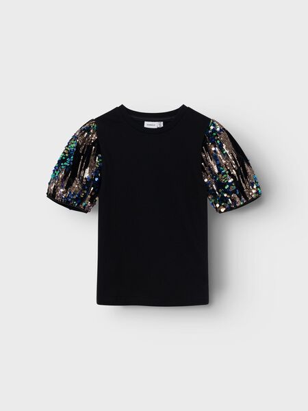Name it GLITTER SHORT SLEEVED TOP, Black, highres - 13224924_Black_003.jpg