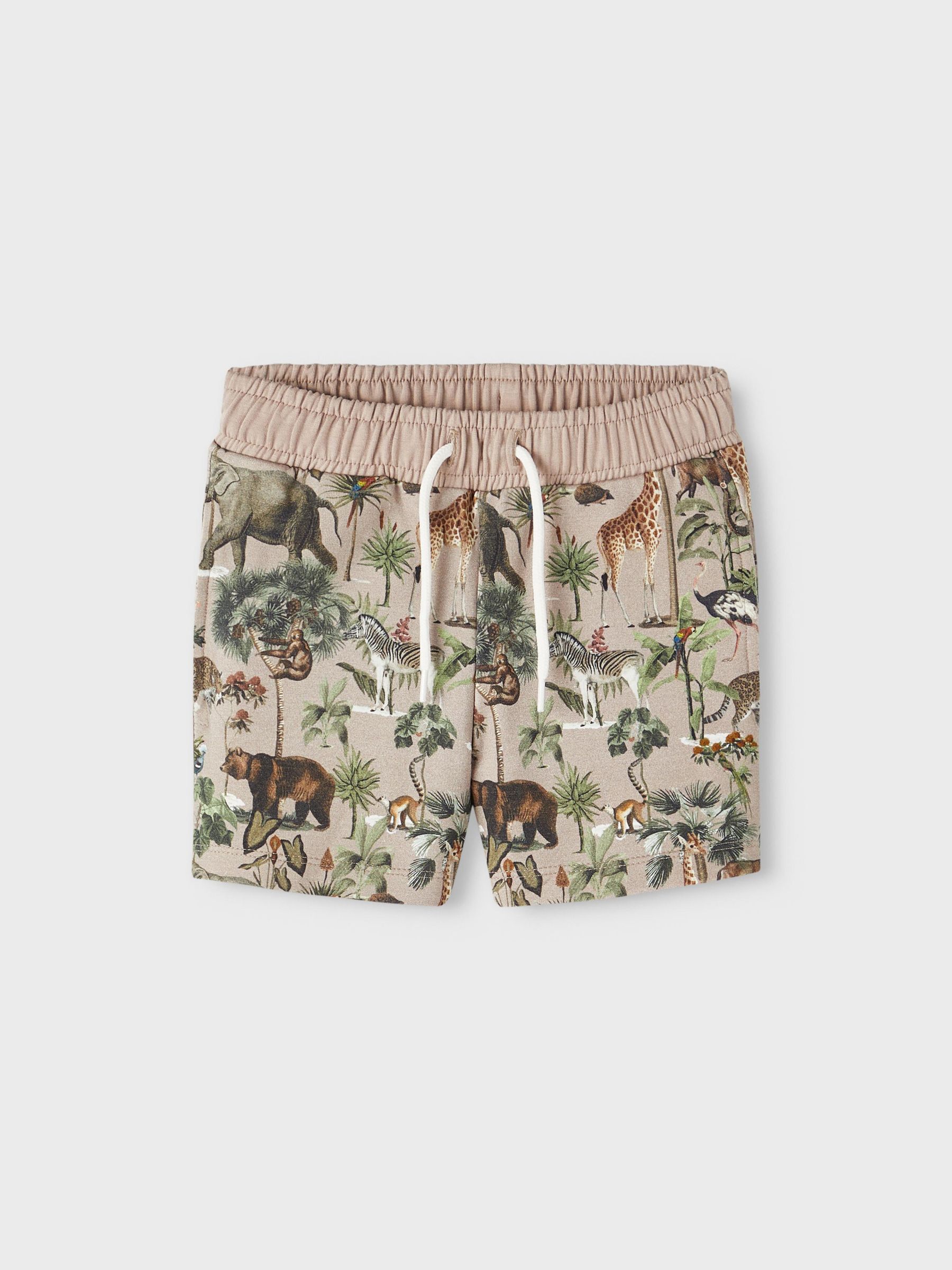 SAFARI ANIMALS SWEAT SHORTS (Brown 