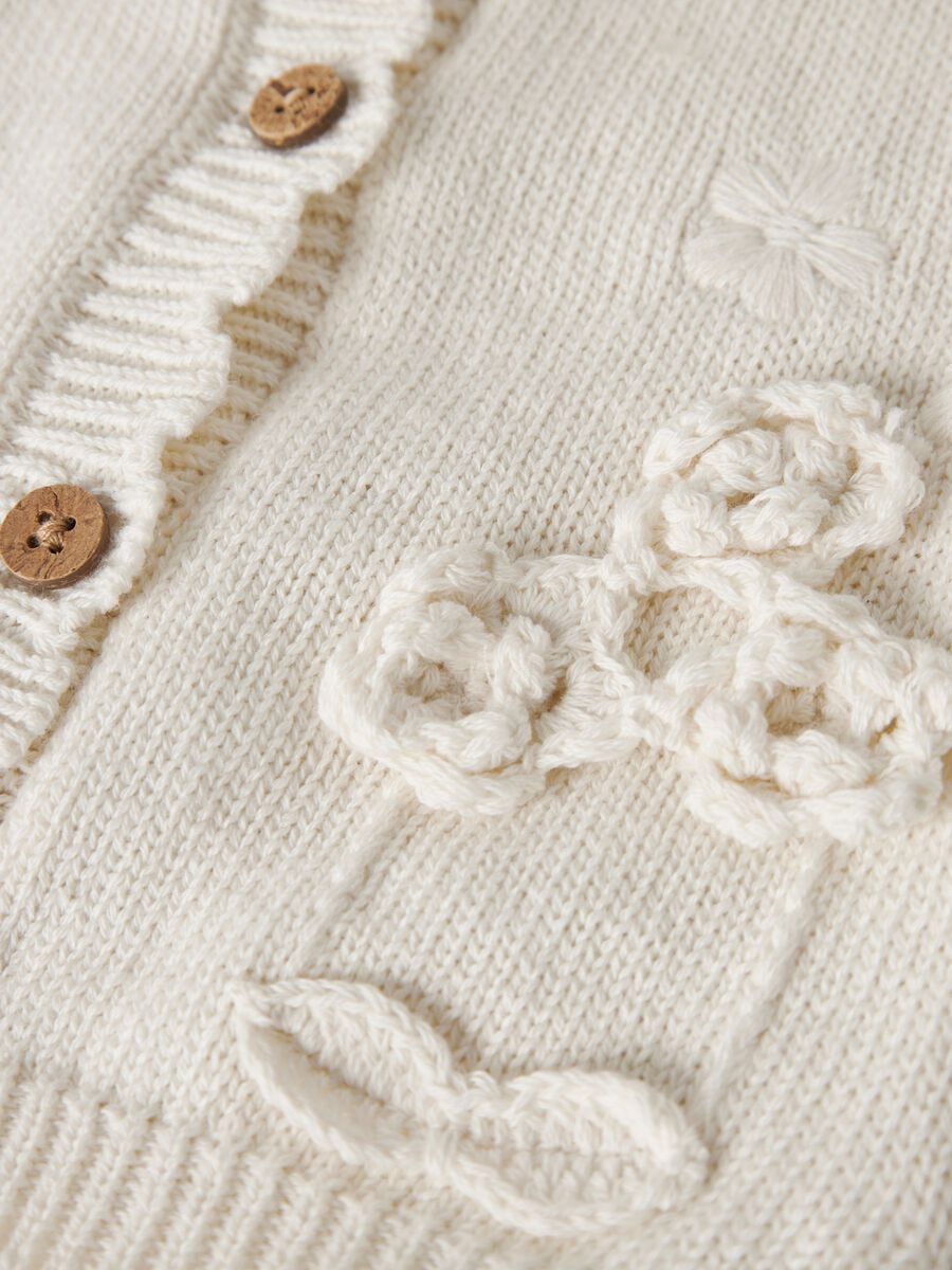Carousel image - REGULAR FIT KNITTED CARDIGAN, Coconut Milk | 5