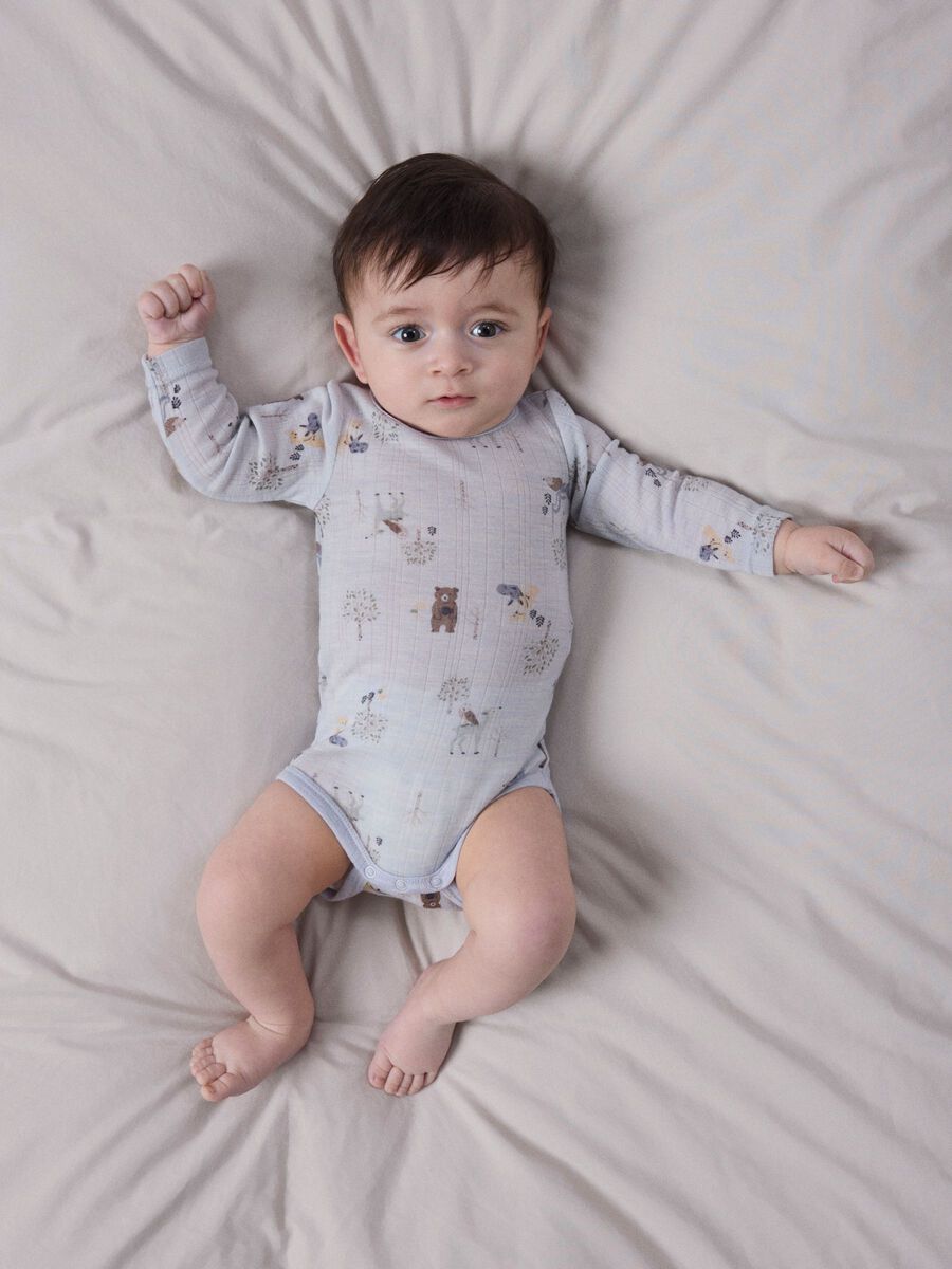 Carousel image 2 MERINO WOOL ROMPER, Arctic Ice