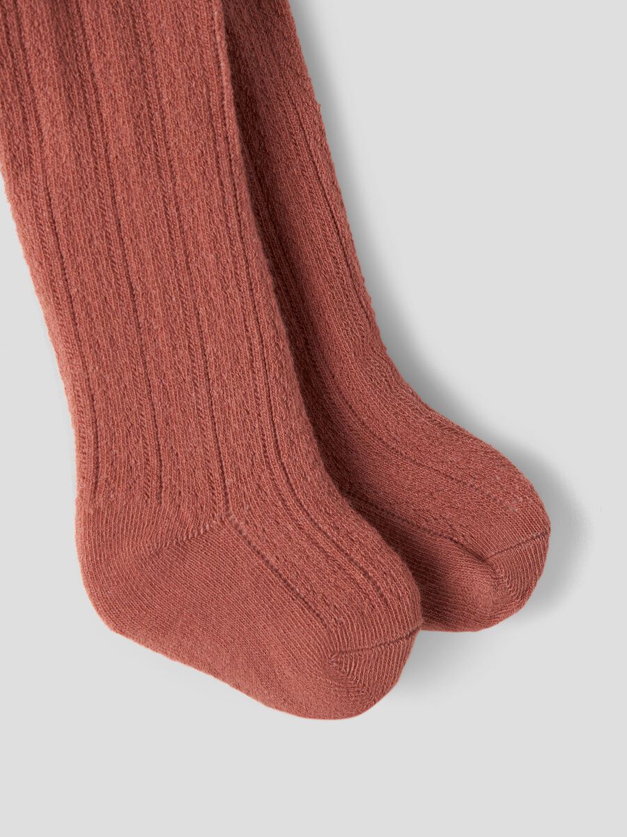 Carousel image - RIB KNITTED PANTYHOSE, Maple Syrup | 3