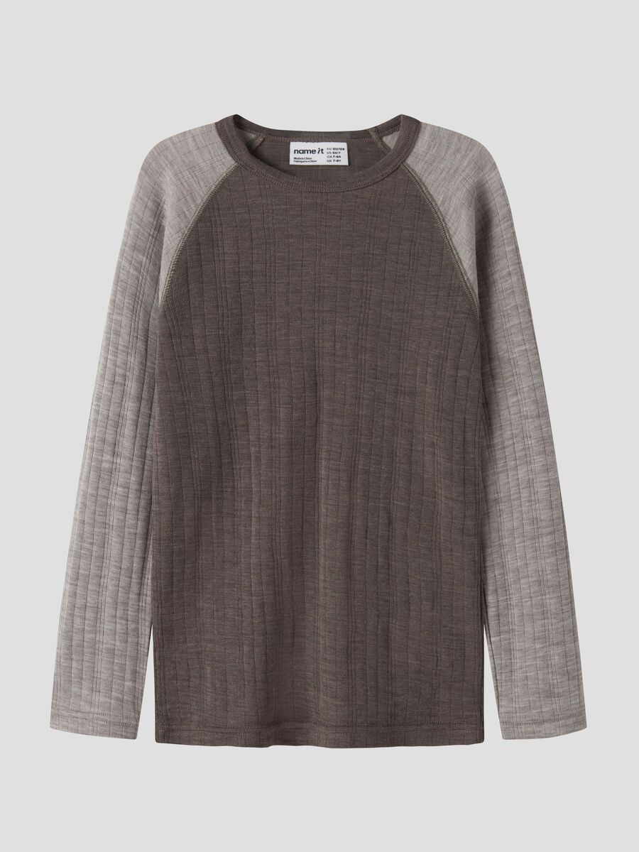 Carousel image 1 MERINO WOOL LONG SLEEVED TOP, Morel