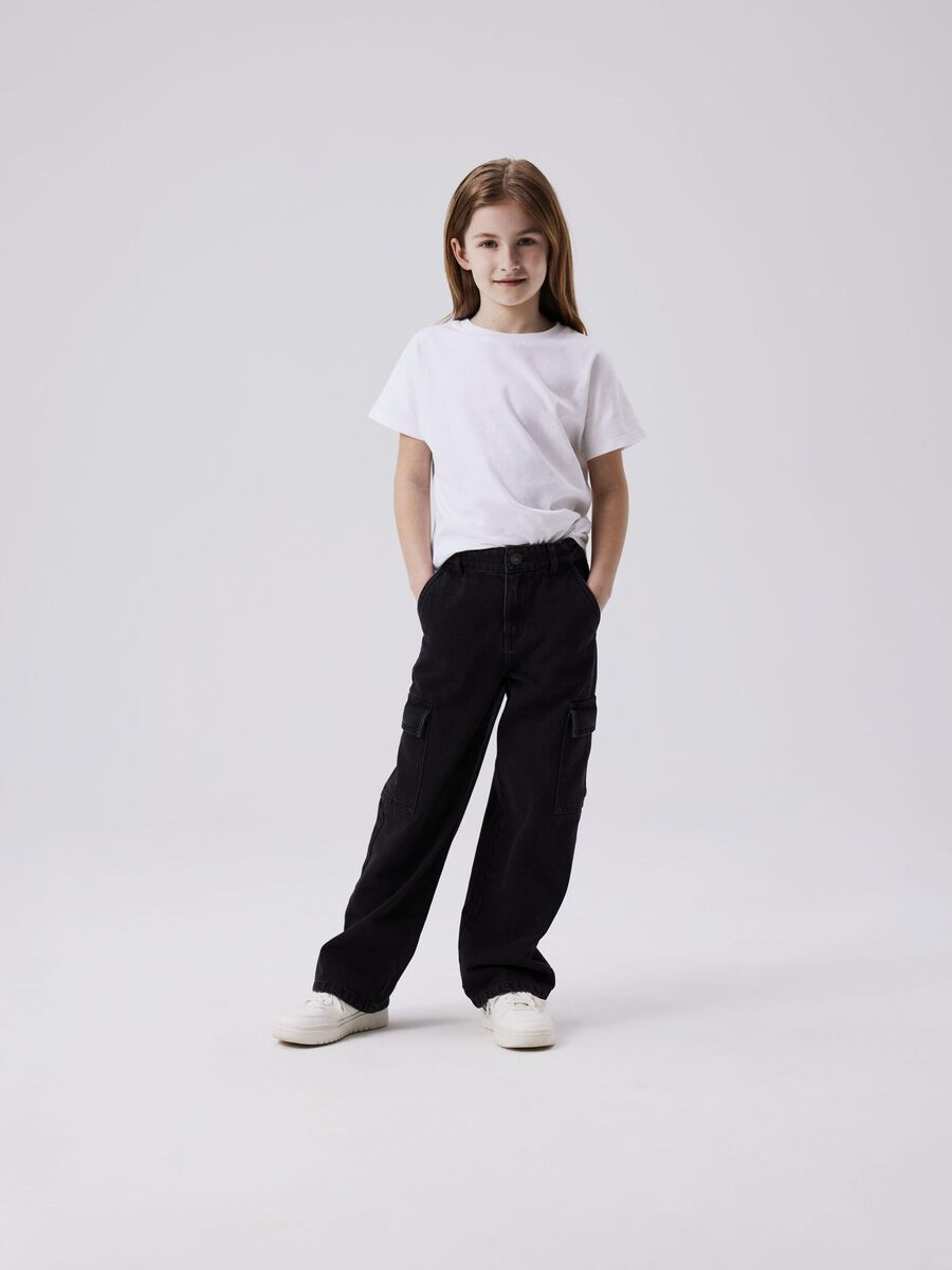 name it WIDE LEG CARGO JEANS, Black, highres - 13220709_Black_007.jpg