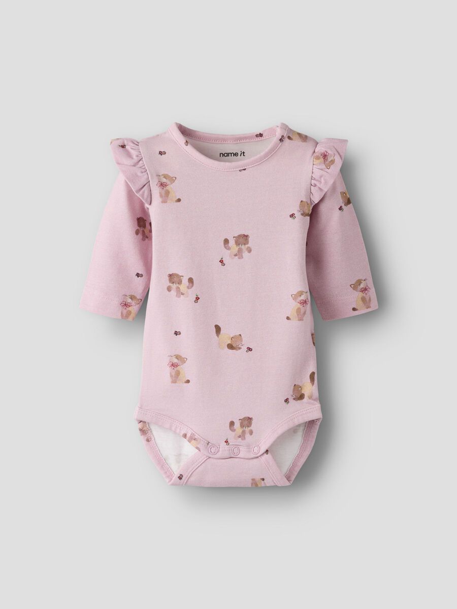 Product carousel image - BAWEŁNA ORGANICZNA KRÓTKI KOMBINEZON, Dawn Pink | 1