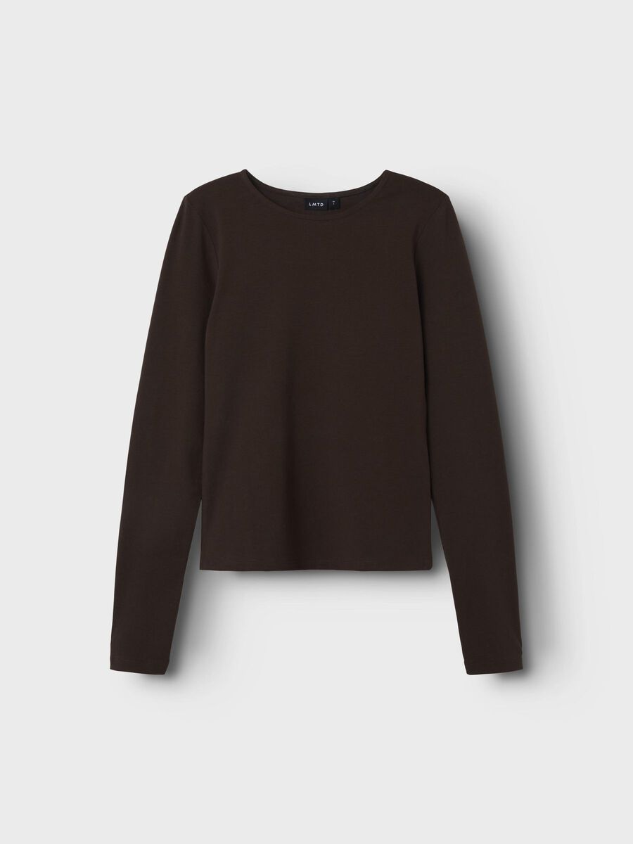 Name it SLIM FIT LONG SLEEVED TOP, Chocolate Brown, highres - 13248166_ChocolateBrown_003.jpg