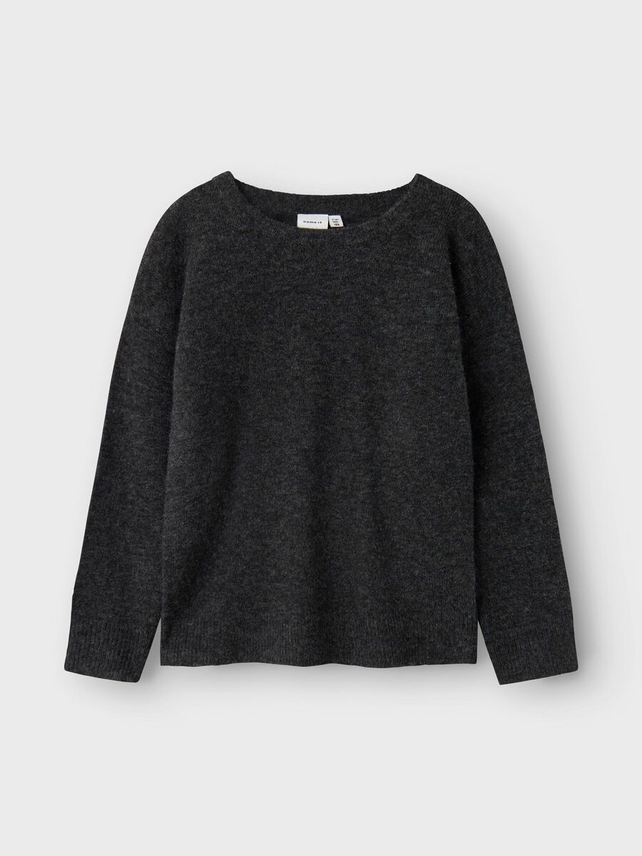 Name it LONG SLEEVED KNITTED PULLOVER, Dark Grey Melange, highres - 13237300_DarkGreyMelange_003.jpg