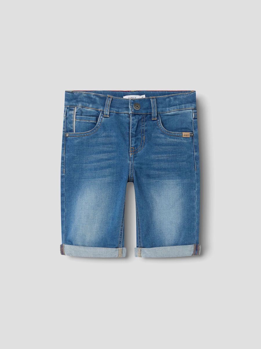 Carousel image - SLIM FIT SHORTS, Medium Blue Denim | 1