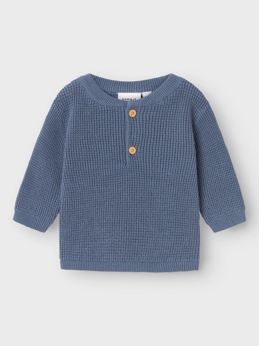 name it ORGANIC COTTON KNITTED PULLOVER, Flint Stone, highres - 13235379_FlintStone_003.jpg
