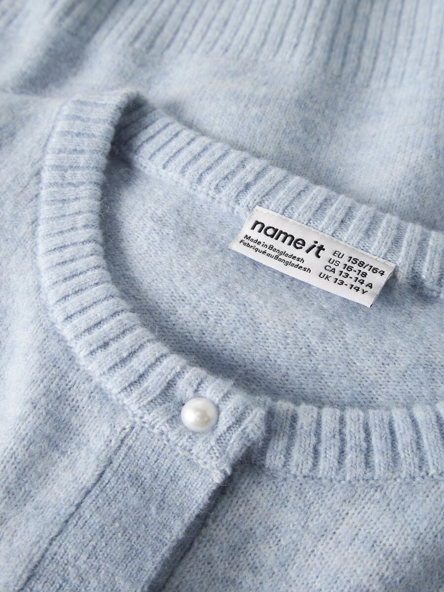 Carousel image - KNITTED CARDIGAN, Subdued Blue | 3