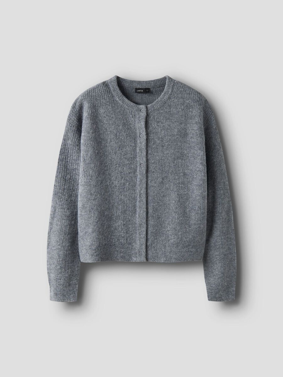 Carousel image - REGULAR FIT KNITTED CARDIGAN, Grey Melange | 1