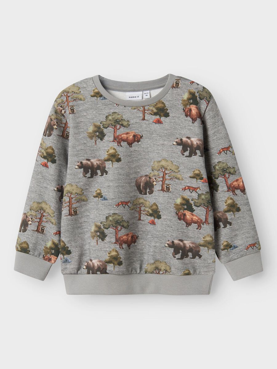 Carousel image - REGULAR FIT SWEATSHIRT, Grey Melange | 1