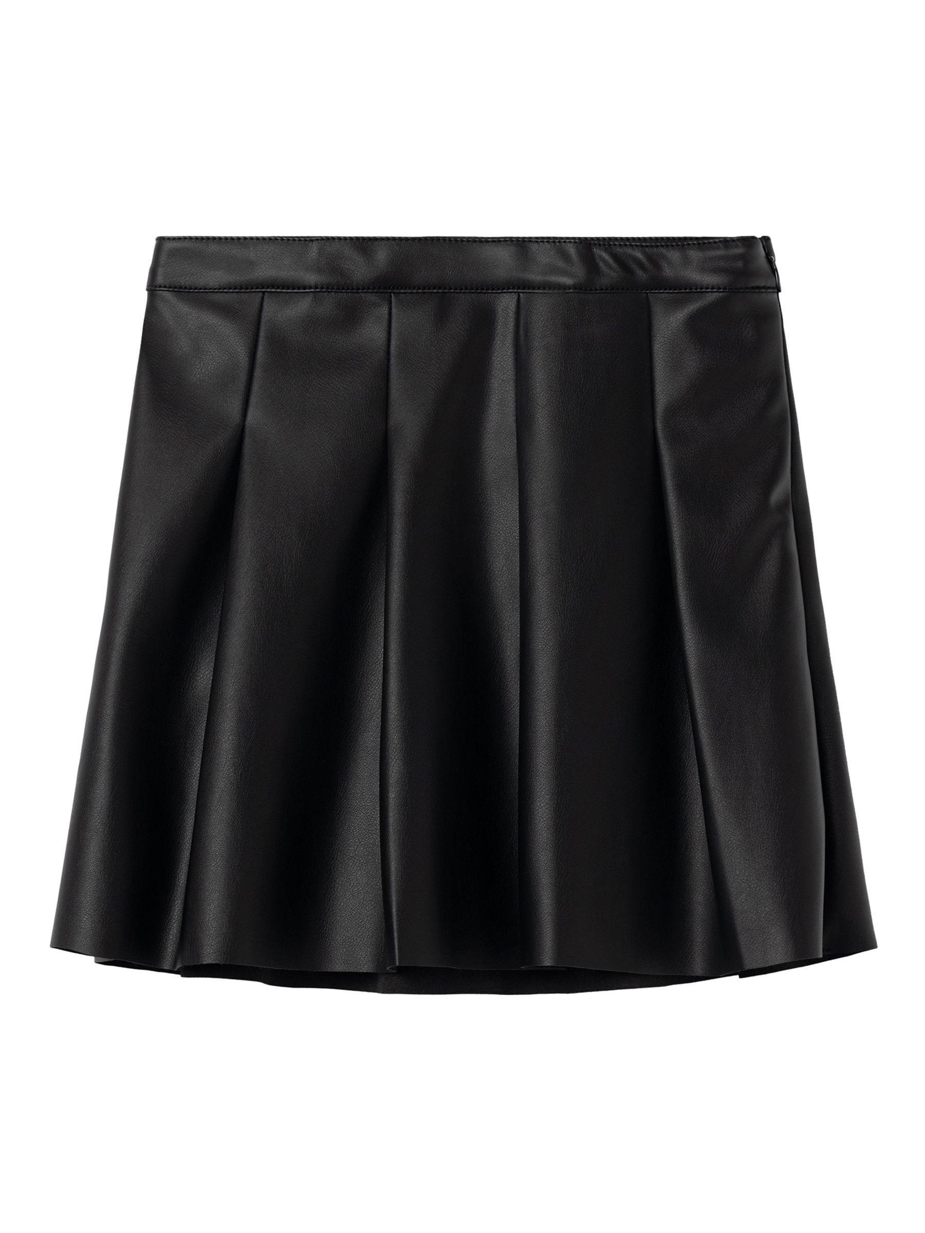 Pu discount pleated skirt