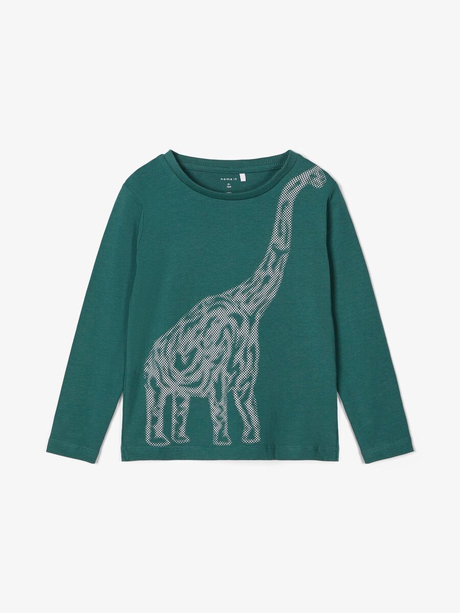 Name it DINOSAURUSPRINT T-SHIRT MET LANGE MOUWEN, Bistro Green, highres - 13185026_BistroGreen_003.jpg