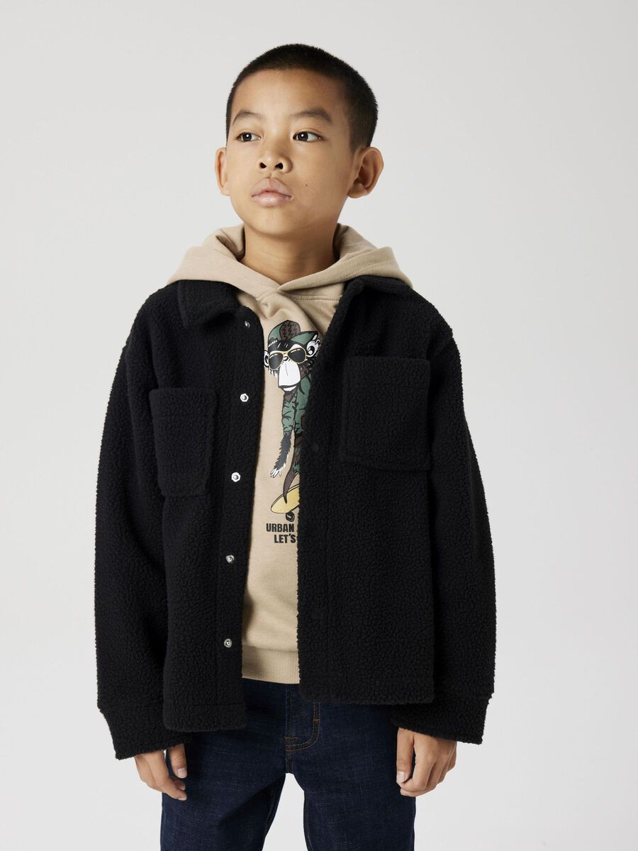 name it EN TISSU DUVETEUX CARDIGAN, Black, highres - 13236417_Black_008.jpg