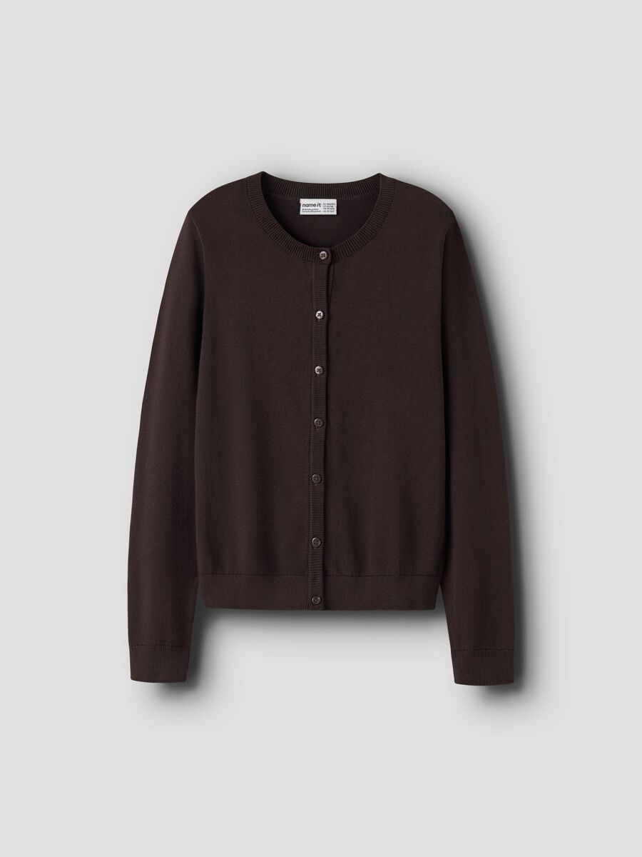 Product carousel image 1 REGULAR FTI KNITTED CARDIGAN, Chocolate Plum